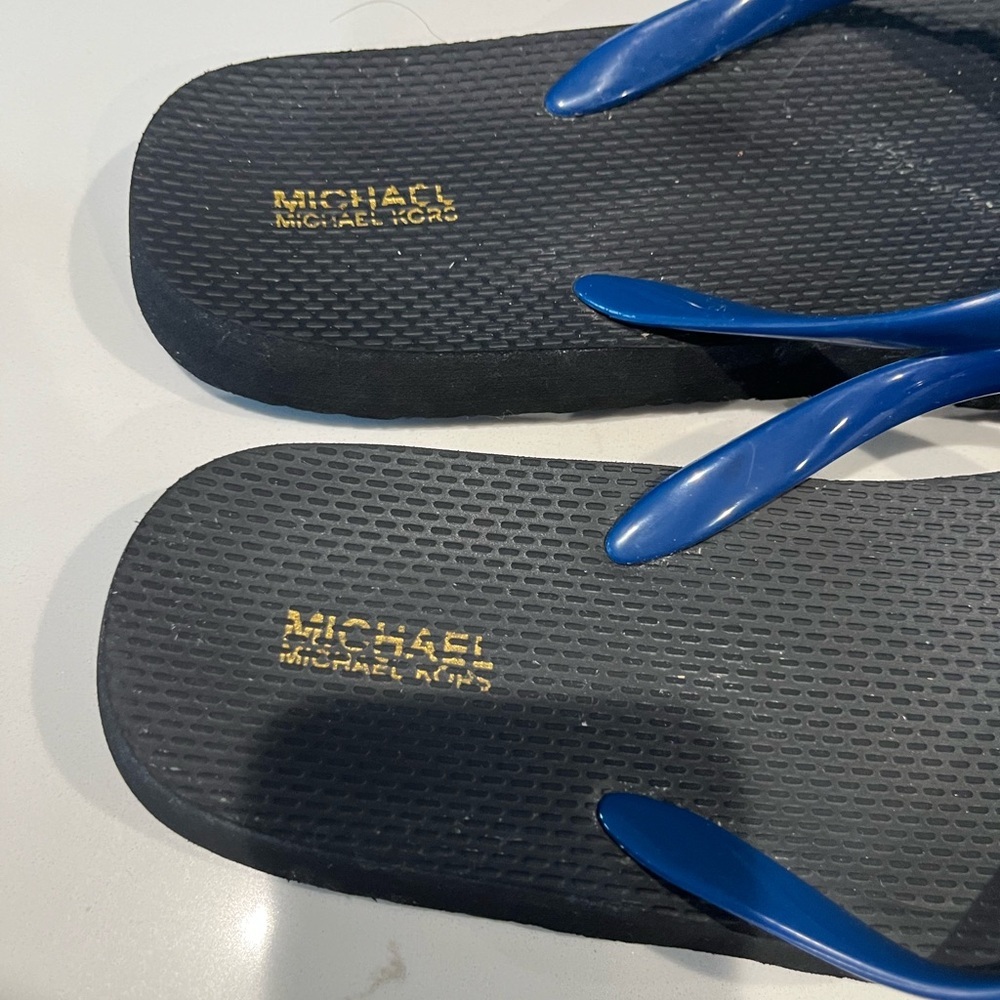 Michael Kors Black and Blue Flip Flops women’s 8.5 - Picture 6 of 6